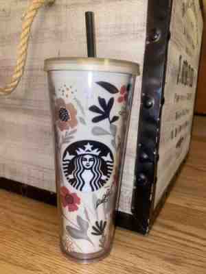 2014 Starbucks Cold Cup Tumbler Flower Cream Floral Harvest Venti 24 oz *RARE* - Sold on eBay Dec 13, 2022 for $94.99
