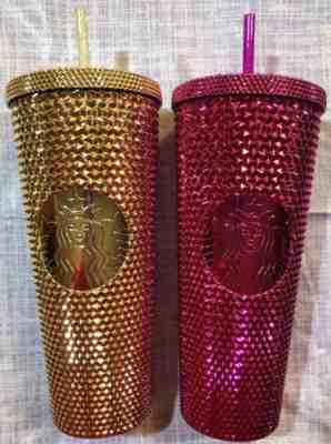 NEW 2022 STARBUCKS Holiday Studded Gold Bling & Berry Sangria VENTI LOT 2 VHTF - Sold on eBay Nov 18, 2022 for $85.00