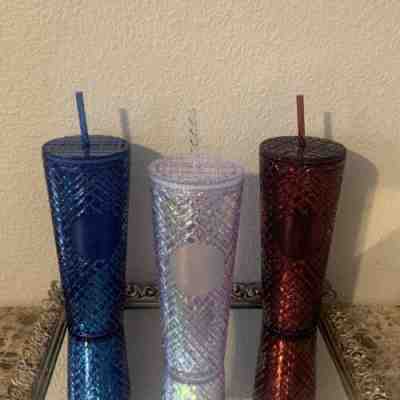 Starbucks 2022 Christmas Holiday Red, White, Blue, Jeweled 24 oz Tumbler NWT - Sold on eBay Nov 21, 2022 for $99.99