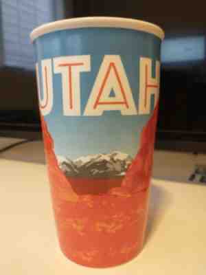 Rare Starbucks 2017 Utah Orange Mountains 12oz Ceramic Tumbler Mug