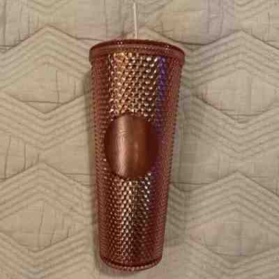 Starbucks Rose Gold Studded Cold Cup Tumbler Venti 24 oz Hologram Spike 2019 - Sold on eBay Dec 27, 2022 for $99.99