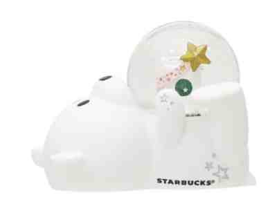 Starbucks Holiday Bear Snow Globe Lying Bearista White Cup Japan 2020 -no card