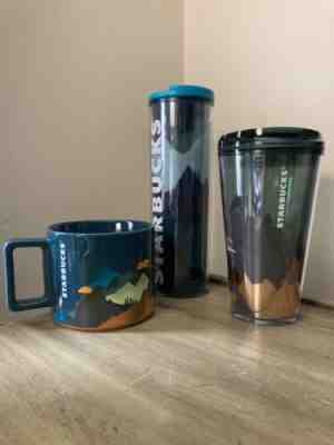 STARBUCKS Fathers Day Set (3) Blue Mountain Adventure Cups BRAND NEW 2022 - Sold on eBay Nov 24, 2022 for $89.99