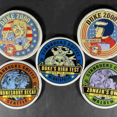 (5) Vintage 2000 STARBUCKS Coffee DOONESBURY GARY TRUDEAU Ceramic Coasters - Sold on eBay Feb 11, 2023 for $99.95