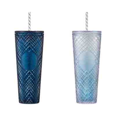 Starbucks Korea 22 Summer 2 Wave Jeweled + Ocean Jeweled Cold Cup SET - Sold on eBay Jan 14, 2023 for $49.99