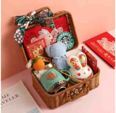HOT High Grade Starbucks Cup, Rabbit Year Gift, Rattan Basket New Yeay Gift - Sold on eBay Jan 18, 2023 for $90.52