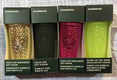 NEW 2022 STARBUCKS KEY CHAINS GLOW IN DARK, DARK GREEN, GOLD & SANGRIA LOT 4 - Sold on eBay Nov 25, 2022 for $76.00