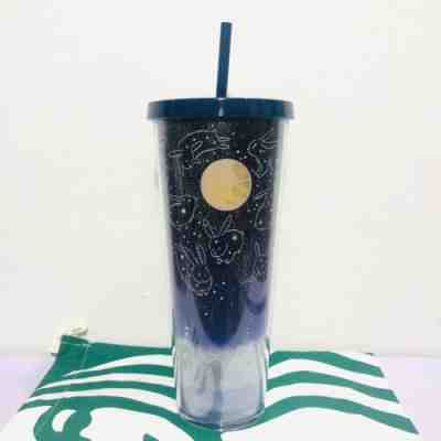 Starbucks Tumbler Venti 24 Oz. Cold Cup Blue Staragzing Bunny 2021 - Sold on eBay Jan 12, 2023 for $64.00