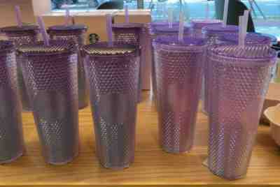 Starbucks Korea 2022 SS Cherry Blossom Pink Purple Beam Stud Cold Cup 710ml Set - Sold on eBay Dec 6, 2022 for $88.99