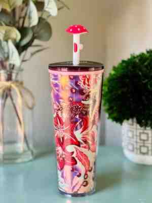 Starbucks Holiday 2022 Enchanted Forest Tumbler with Mushroom Straw Topper - Sold on eBay Jan 19, 2023 for $75.00