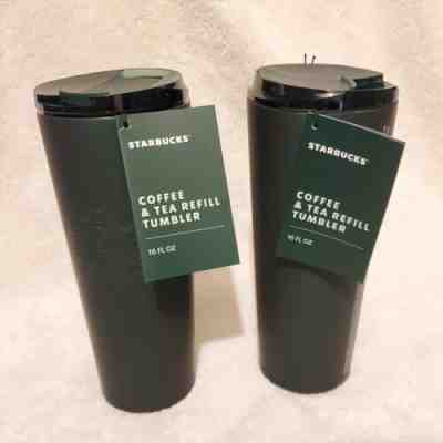 Two ( 2) count 2023 Starbucks Free Coffee And Tea Refill Tumbler 16 fl oz xmas - Sold on eBay Dec 1, 2022 for $98.95