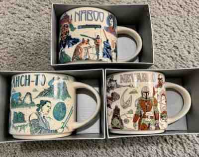 NEW Starbucks STAR WARS 2022 Been There set of 3 (Naboo * Nevarro * Ahch-To) - Sold on eBay Jan 9, 2023 for $74.99