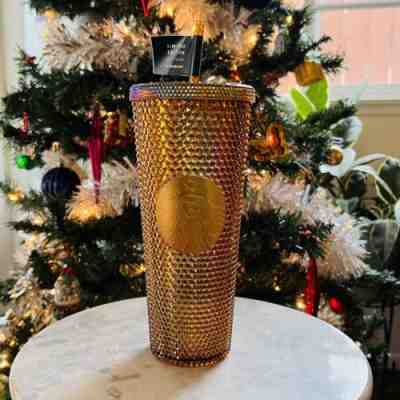 Starbucks 50th Anniversary Large Gold Studded Travel Tumbler NEW 24 Oz - Sold on eBay Dec 13, 2022 for $75.00