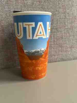 Rare Starbucks 2017 Utah Orange Mountains 12oz Ceramic Tumbler Mug