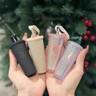 2022 China Starbucks Xmas Unicorn Pink Black Milk Tea Studded Keychain Ornament - Sold on eBay Jan 1, 2023 for $23.91