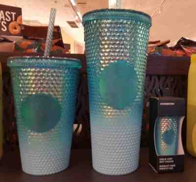 Starbucks 2022 Holiday BLUE Waxberry Blush Gradient OmbrÃ© Tumblers +Keychain SET - Sold on eBay Jan 23, 2023 for $81.00
