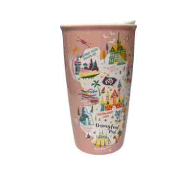 Disneyland Starbucks Pink Ceramic Travel Tumbler Mug Cup 12 oz Disney Parks - Sold on eBay Mar 4, 2023 for $75.00
