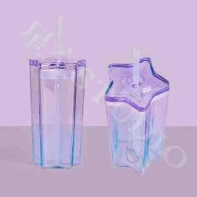 New China Starbucks Star Sky Pentagram Gradient 13oz Glass Straw Cup - Sold on eBay Mar 2, 2023 for $62.98