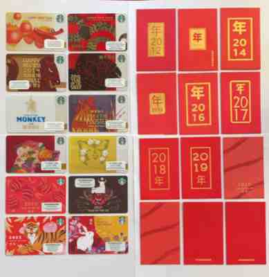 Starbucks Gift Card. NEW YEAR. Set of 12 w/sleeve. Mint. DRAGON-RABBIT 2012-2023 - Sold on eBay Feb 8, 2023 for $84.99