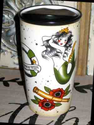 Starbucks Mermaid Siren Sailor Jerry Tattoo Ceramic Travel Mug 12oz RARE, EUC! - Sold on eBay Dec 30, 2022 for $74.95