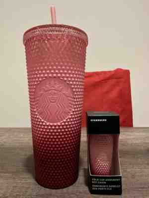 Starbucks 2022 Blush Waxberry Ombre Gradient Studded Tumbler & Ornament NEW - Sold on eBay Jan 18, 2023 for $70.00
