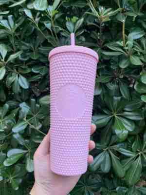 New Starbucks 2022 Mexico Spring Soft Touch Pink 24oz Studded Cup Tumbler - Sold on eBay Dec 26, 2022 for $85.00