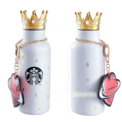 Starbucks 2021 Valentine's Day Thermos Tumbler Crown Lid Sweet Sound Key Chain - Sold on eBay Dec 25, 2022 for $84.99