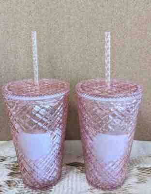 Set of 2 Starbucks Japan SAKURA 2023 Cherry Blossom Pink Cup Cold 16 oz - Sold on eBay Mar 2, 2023 for $56.99