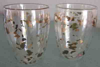 Set of 2 Starbucks Bodum Gold Fleck Flake Double Wall Glass Mouth Blown - Sold on eBay Jan 31, 2023 for $75.00