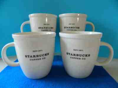 Set of 4 ~ 2009 Starbucks Mugs ~ 16 oz ~ Est 1971 Starbucks Coffee Co.