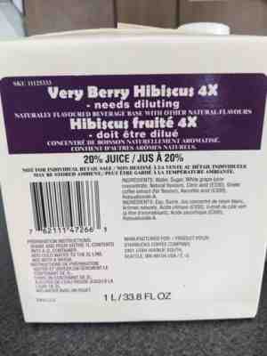 4 Starbucks Very Berry Hibiscus 4X CONCENTRATE 1L - Best before 2/23/22 SEALED - Sold on eBay Mar 2, 2023 for $300.00