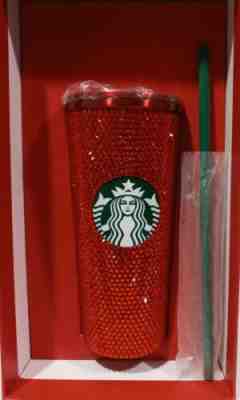 New Starbucks Limited Edition 2021 Holiday Red Bling Crystal SS Cup/Tumbler - Sold on eBay Feb 20, 2023 for $305.00