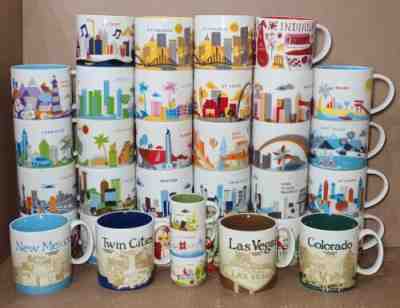 LOT Of 35 Starbucks Mugs 27 You Are Here 14oz Cities States + 8 Others - Sold on eBay Feb 23, 2023 for $265.50