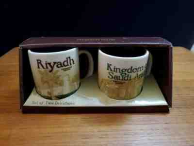 Starbucks Kingdom Of Saudi Arabia & Riyadh Set of 2 Demitasse Mug Cups NEW