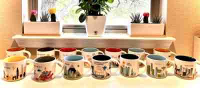 Starbucks You Are Here Collection Lot 14 14oz Mugs Cups Cities, States - Sold on eBay Feb 10, 2023 for $200.00