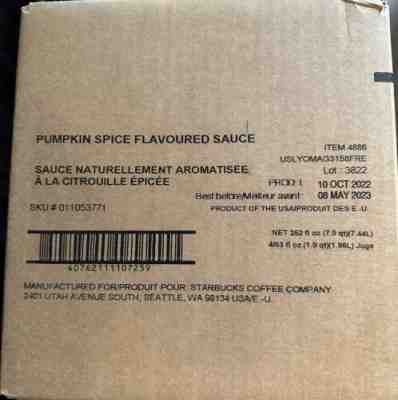 NEW CASE STARBUCKS PUMPKIN SPICE FLAVOURED SAUCE X 4 Good till 05/2023 UNOPENED - Sold on eBay Jan 1, 2023 for $80.00