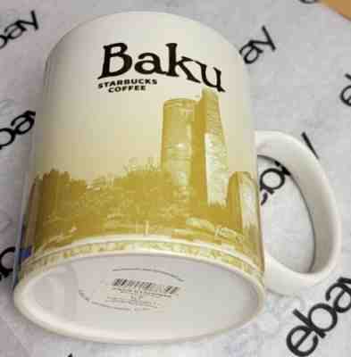 2016 STARBUCKS Coffee Mug BAKU Icon 16 oz MIT w SKU, Discontinued Azerbaijan