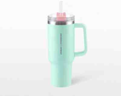 Starbucks Stanley Pastel Cold Cup 40oz Turquoise Green Pink Thailand 2023 x card - Sold on eBay Mar 27, 2023 for $194.99