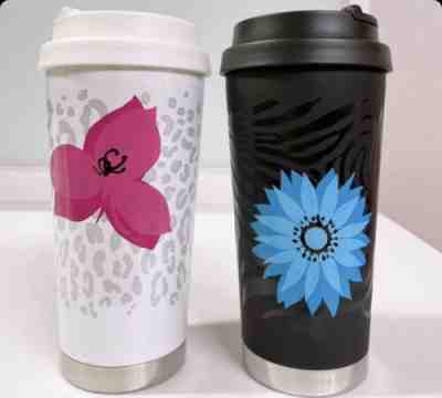 Rare Starbucks Korea 2014 SS Pink, Blue Flower Elma Set - Sold on eBay Mar 4, 2023 for $120.00