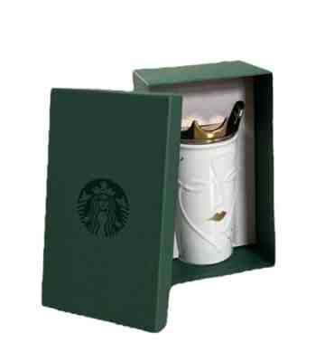 RARE BNIB Starbucks 2016 Siren Ceramic Travel Tumbler with Gold Crown Lid 10 oz - Sold on eBay Mar 11, 2023 for $115.00