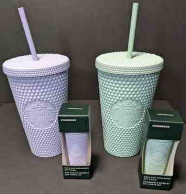 Starbucks Christmas 2021 MATTE LILAC & MINT Studded Tumbler & Keychains Set of 4 - Sold on eBay Mar 20, 2023 for $99.99