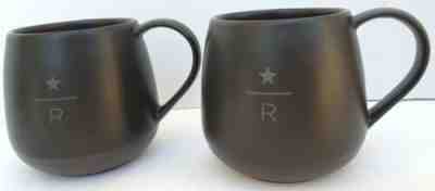 2 Starbucks 2015 RESERVE Etched "R" "Star" Charcoal 16 oz MUG Modern VGC - Sold on eBay Jan 5, 2023 for $89.88