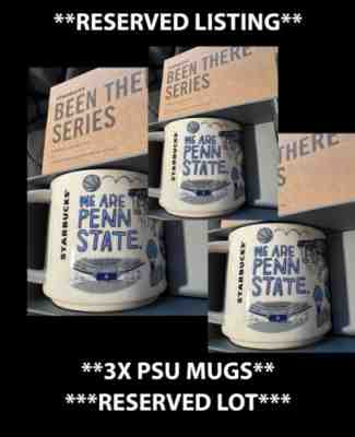3x NEW Starbucks "Been There Series" PENN STATE UNIVERSITY Mug PSU ! RESERVED ! - Sold on eBay Feb 24, 2023 for $100.00