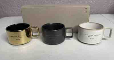 Starbucks Reserve Milan Set of 3 Ceramic Demi Espresso Mugs White Black Gold NIB - Sold on eBay Mar 28, 2023 for $109.00