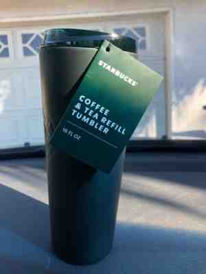 3 Starbucks 2023 16oz Coffee &Tea Refill Tumblers - Dark Green - Sold on eBay Jan 4, 2023 for $90.00