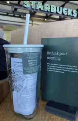 NWT Starbucks 2023 Recycled Core Mint Glass Grande Triangle Cold Cup Tumbler - Sold on eBay Mar 16, 2023 for $86.00