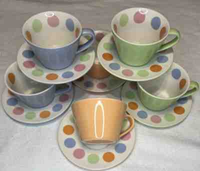 6 2006 Starbucks Pink and White Polka Dot Coffee Cup and Saucer Multicolor Dots - Sold on eBay Feb 1, 2023 for $78.50