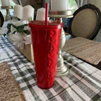 Starbucks Red 3D Embossed Carved Heart Tumbler 2019 Valentines Day 24oz - Sold on eBay Jan 12, 2023 for $90.00