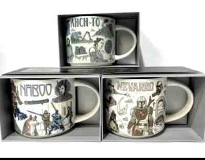 Disney 2022 Star Wars Starbucks Been There Mugs Set of 3 Naboo, AhchTo, Nevarro - Sold on eBay Mar 9, 2023 for $100.00
