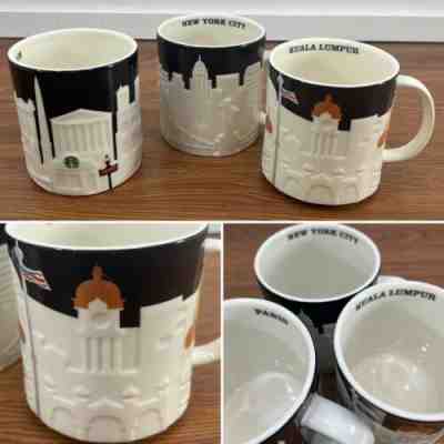 Starbucks KUALA LUMPUR / NEW YORK / PARIS - Skyline Relief Ceramic Mug Set - Sold on eBay Feb 20, 2023 for $75.00